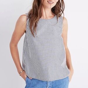Madewell Striped Sleeveless cotton Top. Size XXS. Style G3538